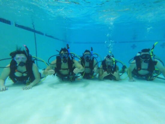 Students learn diving at Frank's Underwater Sports.