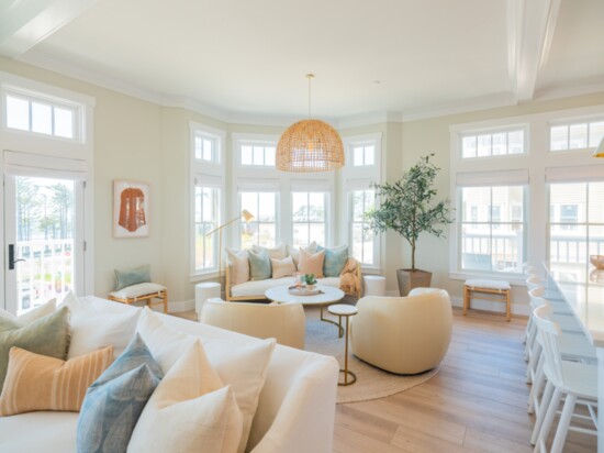 Bay window seating with ocean views