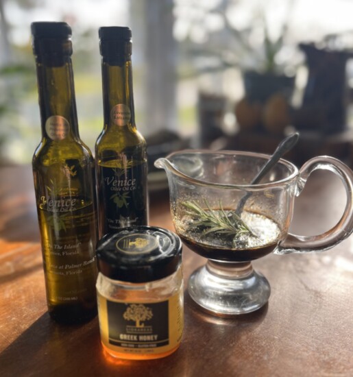 Lavender Balsamic, Liokareas Greek Honey and Herbs de Provence Olive Oil from Venice Olive Oil Co. 
