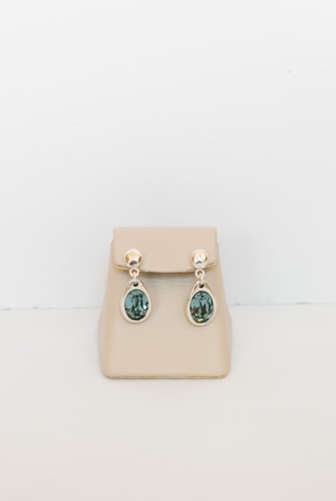 Silver and blue stone earrings, $100, Welling & Co. 