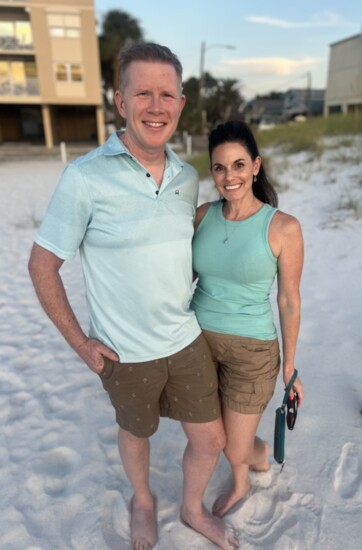 Eric and Melissa at the beach in Clearwater, FL just before Hurricane Ian 