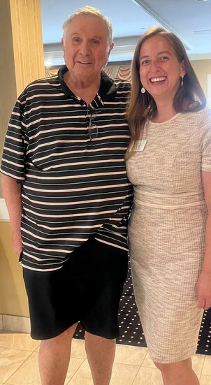 Executive Director Nicole Puccia with Poker Club President Elio