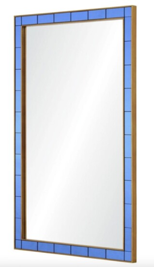 Cedric Gold Speckle & Blue Mirror - FigLinensandHome.com