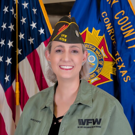 Commander Marcey Phillips of VFW 4709 in Conroe. 