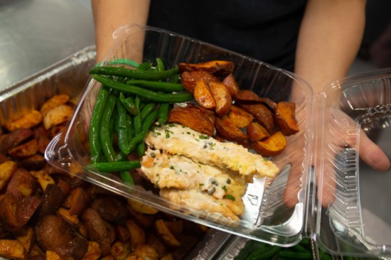 The local nonprofit food bank NourishNow provides meals like this, through support of local prepared-food producers and partners.