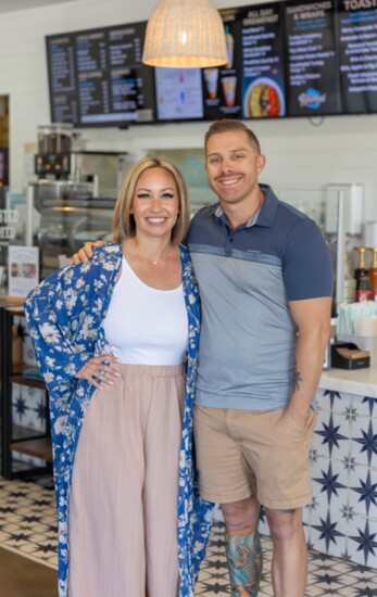 Hanai Coffee + Cocktails owners Sara and Ryan Senters.