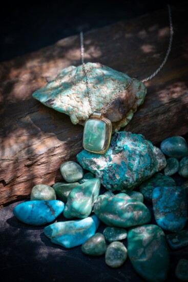 Australian Variscite in Sterling Pendant