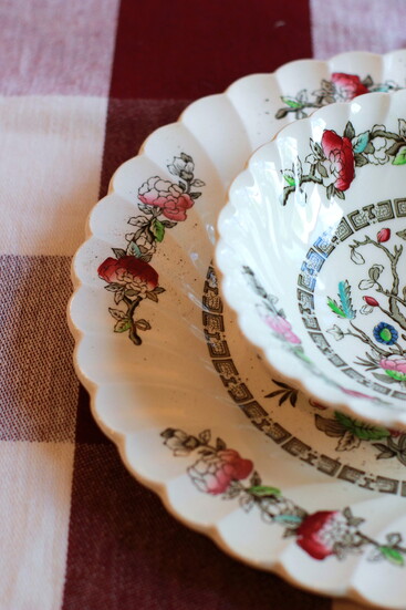 My grandma's china, Johnson Brother's Indian Tree, was gifted to them at their wedding more than 66 years ago.