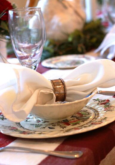 These antique sterling silver napkin rings are from my mother and grandmother's joint collection.