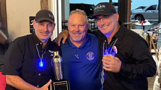 Shaker Cup Champions Evan Duke and Bill Rhodes with Doug Staley Executive Director of CPC (C).