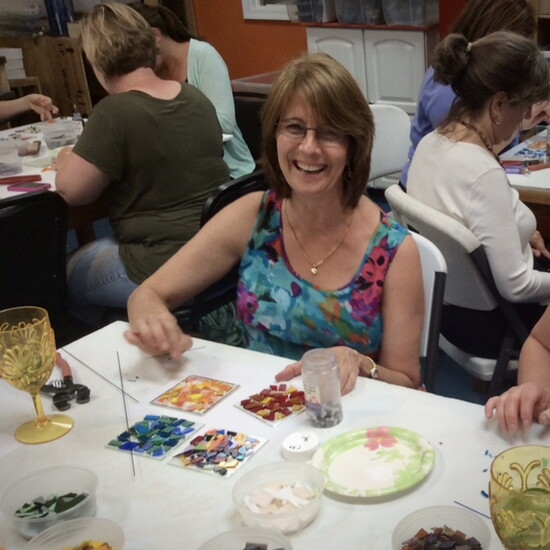 Art-making at The Glass Palette. Photo courtesy of The Glass Palette. 