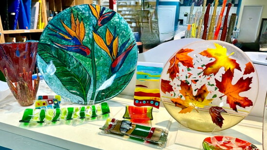 Glass art created at The Glass Palette. Photo courtesy of The Glass Palette. 