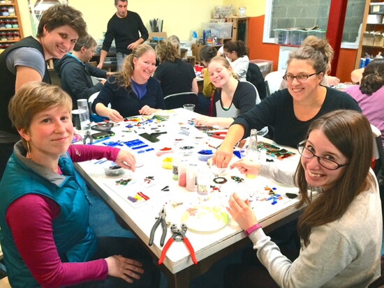 Art-making at The Glass Palette. Photo courtesy of The Glass Palette. 