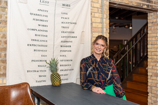 Dayhouse's value statement hangs in the kitchen. 