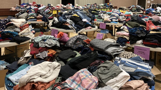 The orgnization handles as much as 10,000 pounds of clothing at a distribution event. Photo: Courtesy of Dulles South Neighborhood Closet