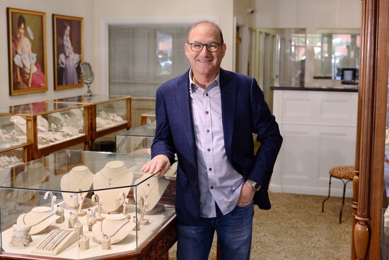 Jeweler Peter Norman inside his Brentwood boutique