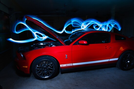 Light painting with Dan Loves 2011 Ford Mustang Shelby GT500 by Ann T. Green