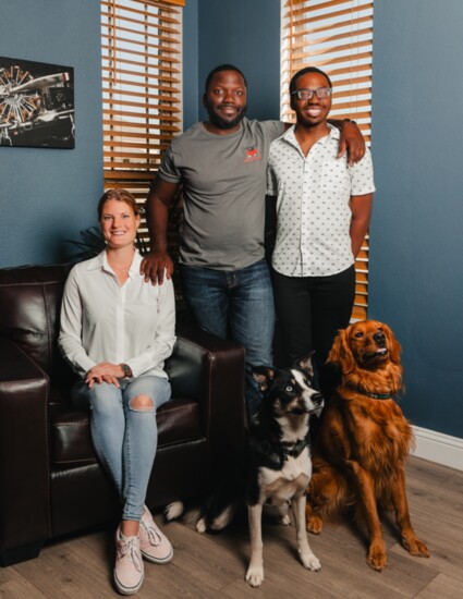 Johnson with his family who support everything he does with Shop Drop