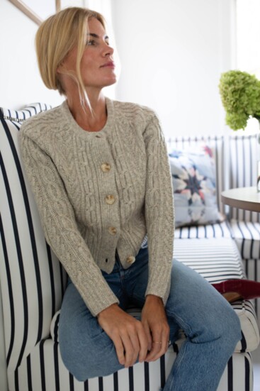 Marea's Cable Knit Cardigan Stephanie Elliott Photography