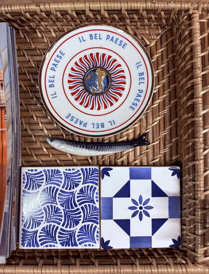 Kristin's ceramic treasures from Portugal and Croatia.. 