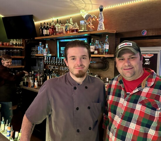 Side Lot's Chef (Center) with owner Phil Castello (R).