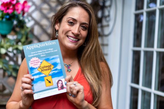 Nikkee Porcaro with her book, "Appliquirktion: How to Make Your College Essay Step Up, Stand Out, and Shine."