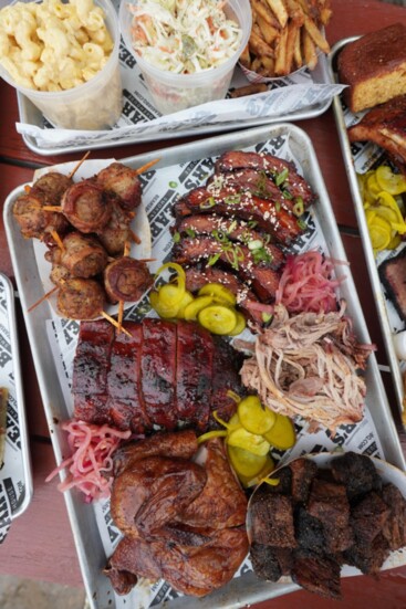 A plate of food from Bear's Barbecue. 