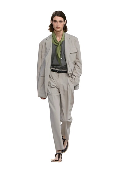 Men's Trend: Soft Suiting (sloped shoulders, lightweight, relaxed). Photo by Giovanni Giannoni/WWD