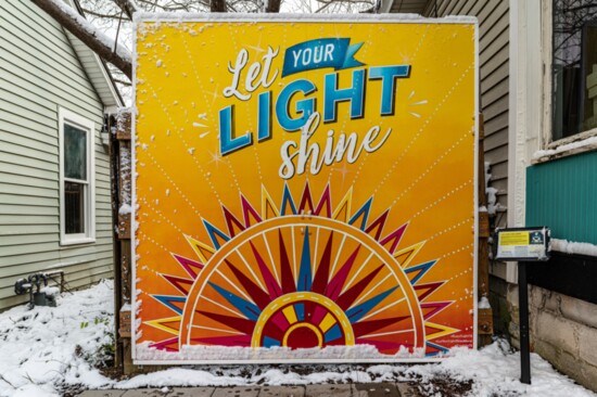 “Let Your Light Shine” Mural by Amy Stielstra at Riley’s Salon, 919 Columbia Avenue