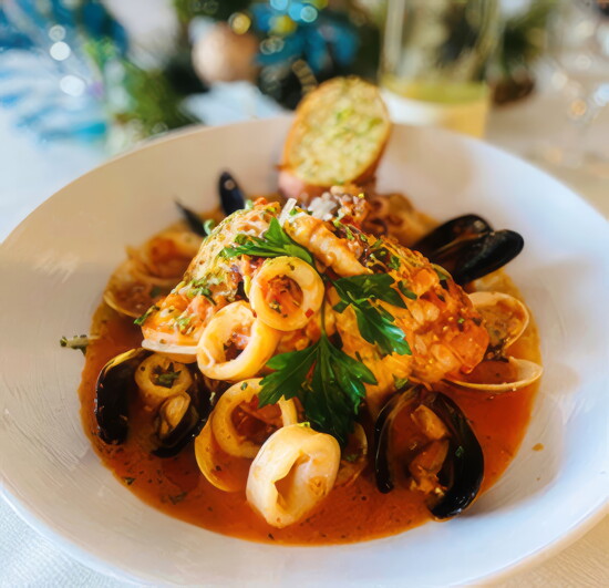 Amore’s Pescatore showcases the restaurant’s refined Italian approach with seafood, fresh ingredients and elegant presentation.