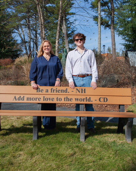 Park bench in honor of Carter and Natalie