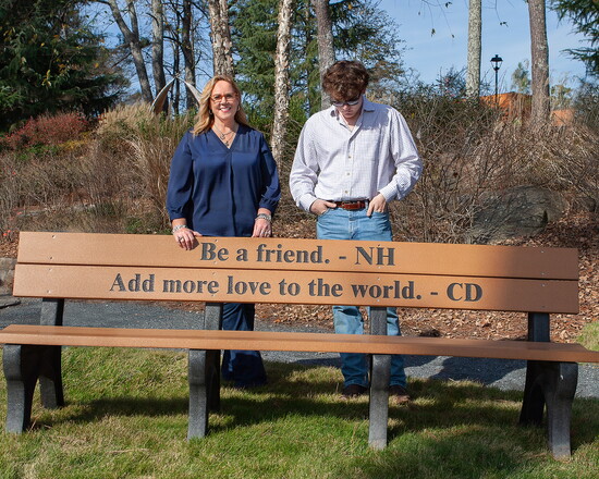 Roswell Park bench in honor of Carter and Natalie 