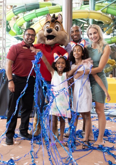 Former New York Giants running back Tiki Barber and his family helped celebrate the unveiling.