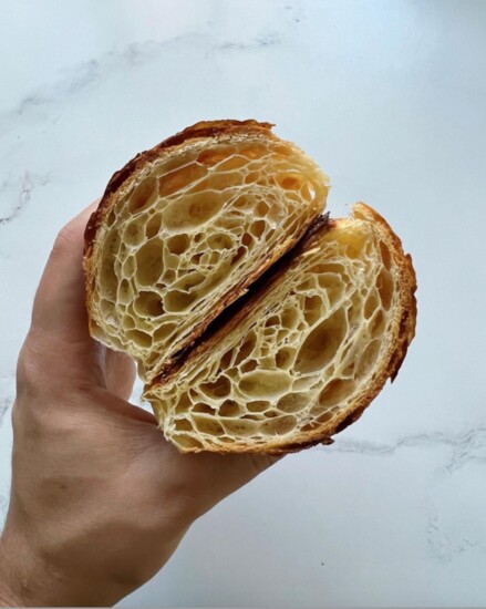 A fresh-baked croissant from Spruce & Rye Baking Co.