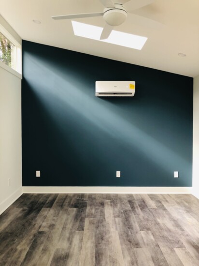 The units built by Outer Space include heating, air conditioning, Wifi, lighting, vaulted ceilings, baseboard and window trim, custom color palettes and more.