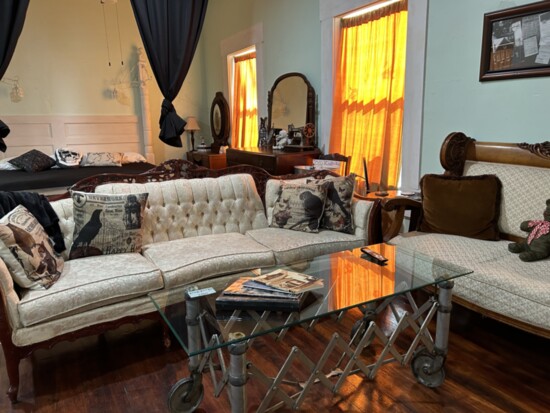 Nice but a twist macabre, this elegant suite with living area is situated in The Morgue B&B in Ozark.