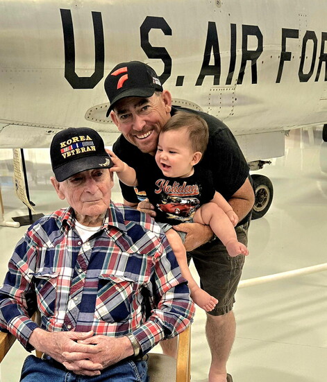 Richard, Brent and his 8th of 9 grandchildren, Leon