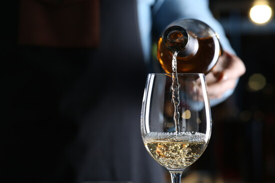 White wine being poured