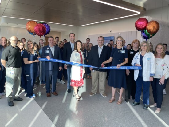 SMH- Venice President Sharon Roush at the ER expansion ribbon cutting with Venice Mayor Nick Pachota, fellow Chief Officers, and top Clinical Managers. 