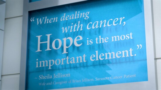 Words of wisdom within the Brian D. Jellison Cancer Institute.