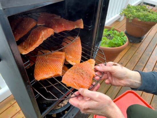 Loading up the smoker!