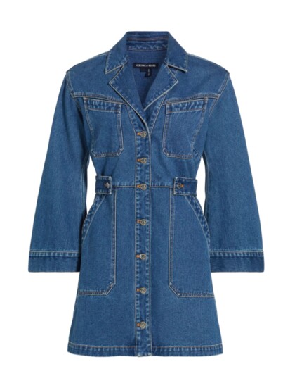 Veronica Beard Mckinley Denim Shirt Minidress