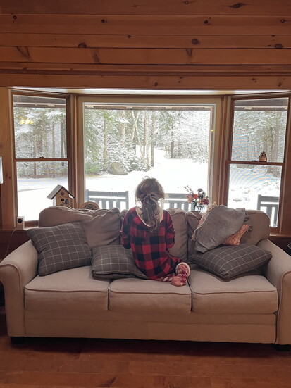 Meggie enjoys the view from her vacation home in Okemo, VT