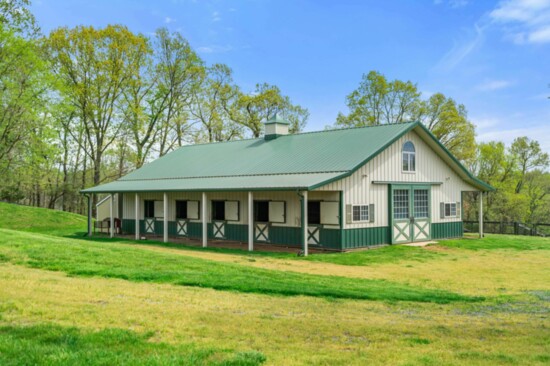 The 8-stall barn at Cherry Branch Farm, Lovettsville