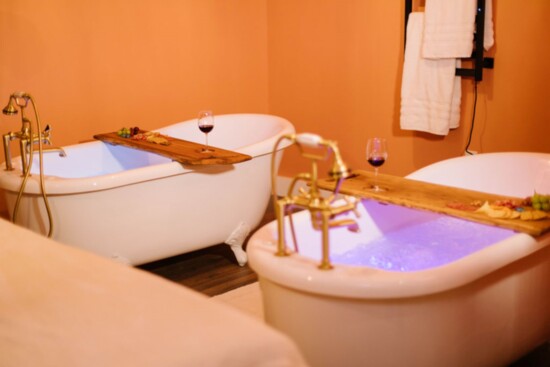 The cottage at The Corner Soak & Spa has two massage tables, two soaking tubs, a private bathroom and private lounge.