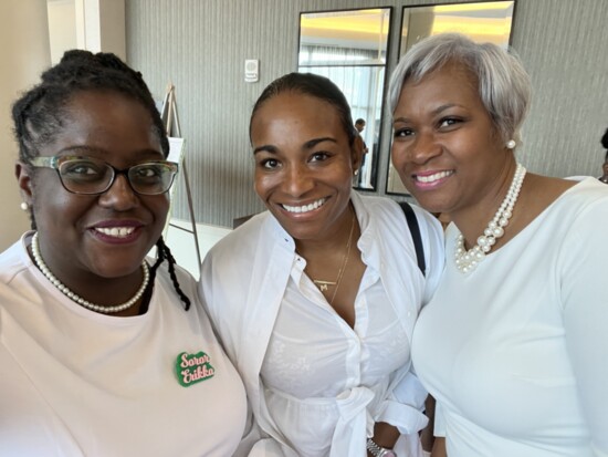 SFL Editor Erikka Searles Mitchell and Publisher Michelle Taylor Willis with Visionary Catherine Foster Rowell