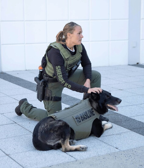 K-9 Basilone with Sergeant Shannon Snook
