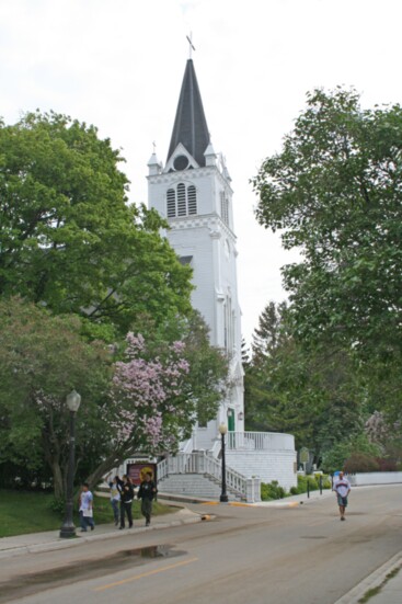 Sainte Anne’s Catholic Church has baptismal records dating back to 1695. It was moved from the mainland across the frozen straits to the island in early spring.