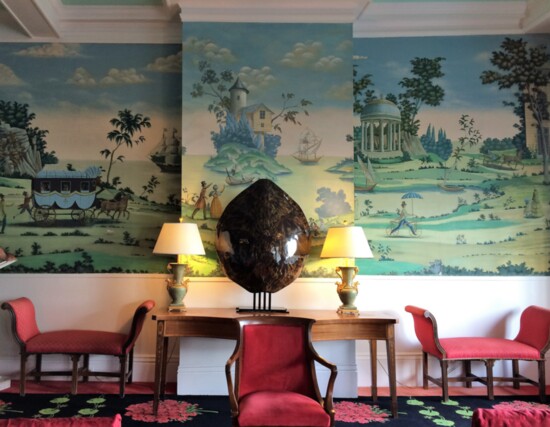 Antique wallpaper is just one of the attractive, vintage features of the Grand Hotel.