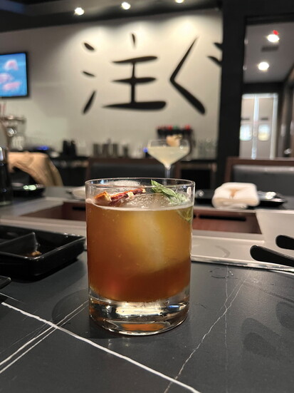 The Dragonfruit Highball with Kikori Whisky Ginger and dragon fruit jelly.